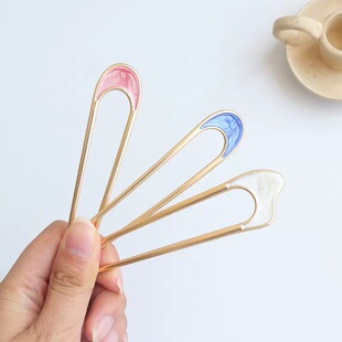 简约盘发神器合金发簪发插发夹古风发饰U型簪子网红气质纯色头饰