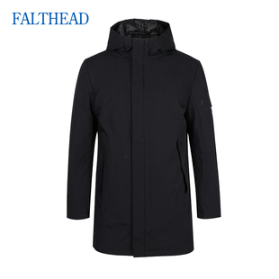 费尔法特中长款羽绒服男士冬季新品连帽款时尚有型显瘦白鸭绒外套