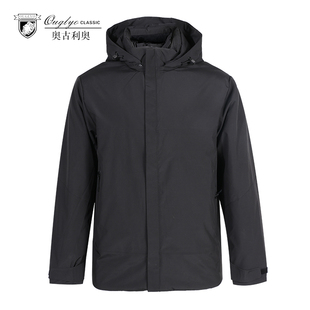 可拆卸帽保暖白鸭绒外套防风休闲时尚 新款 羽绒服冬季 费尔法特男装