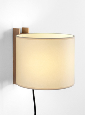 TMM简约现代原木风楼梯过道走廊客厅背景卧室床头灯温馨布艺壁灯