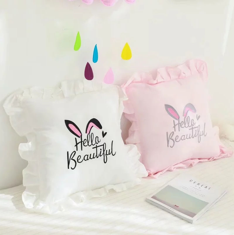 蕾丝荷叶边装饰ins风纯棉抱枕套靠枕萝莉公主风韩式大靠垫正方形|msdalam kategori rumah Fabrik, bantal/bantal - dari Buy2taobao.com untuk memberikan perkhidmatan ejen Taobao profesional membeli