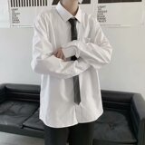送领带~秋长袖衬衫DK制服情侣衬衣男女衬衫衬衣601-1-Q711-p30，男装衬衫，星座601-1