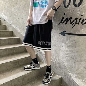 夏季`字母刺绣运动短裤男潮牌宽松五分裤韩版潮篮球裤-DK63-P28图片