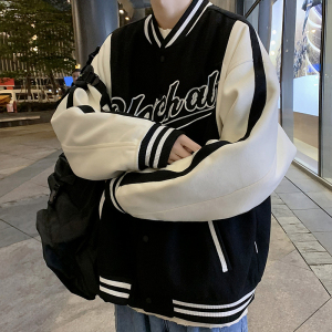 外套男生韩版潮流帅气棒球领夹克港风复古刺绣飞行服-jk110-p58图片