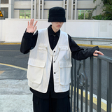 工装背心男韩版潮流港风ins机能黑暗系男装宽松坎肩战术马甲外套，男装背心/马甲，星座601-1