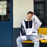拼色工装外套男潮牌街头嘻哈宽松bf港风帅气网红夹克-W115-p55，男装夹克，星座601-1