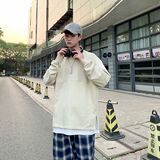 港风21秋季纯棉宽松百搭休闲长袖T恤假两件男外套W91701-p30，男装T恤，星座601-1