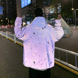 超火情侣夹克外套反光休闲男女青少年开衫夜光601-1-jk9-p65，男装夹克，星座601-1