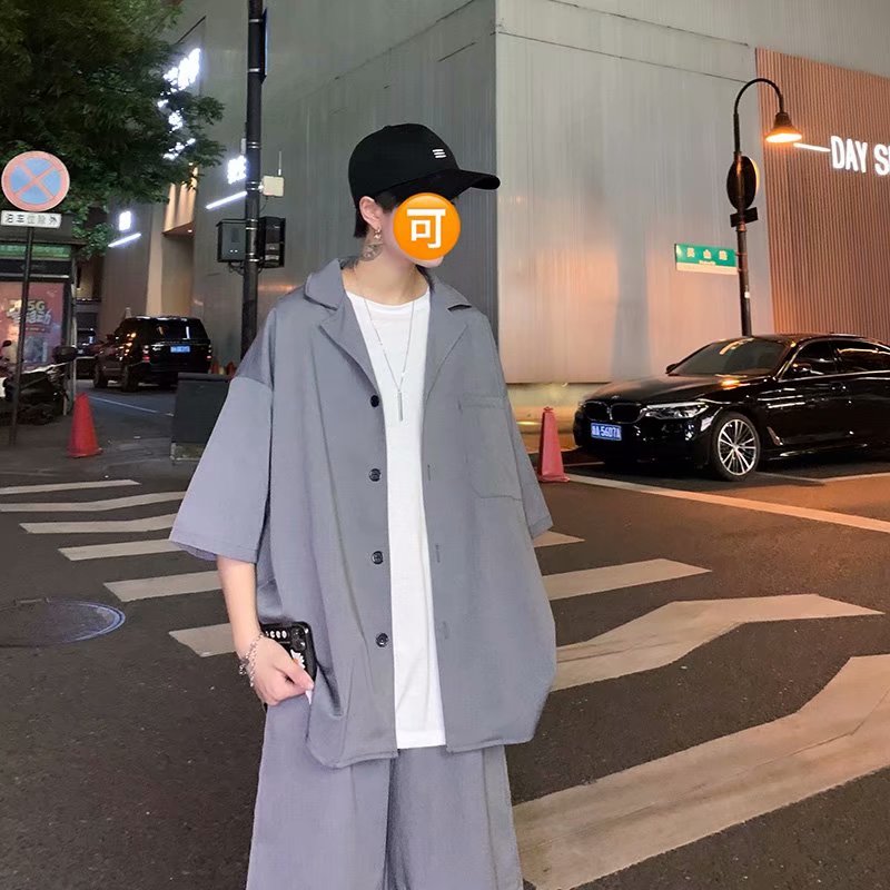 爆款·小西装外套短裤一整套暗黑风套装西服面料港风-p50,男装西服,星座601-1