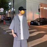 爆款·小西装外套短裤一整套暗黑风套装西服面料港风-p50，男装西服，星座601-1