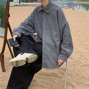 2021新款港风灯芯绒外套男休闲宽松潮流百搭衬衫上衣-CS518-p35图片
