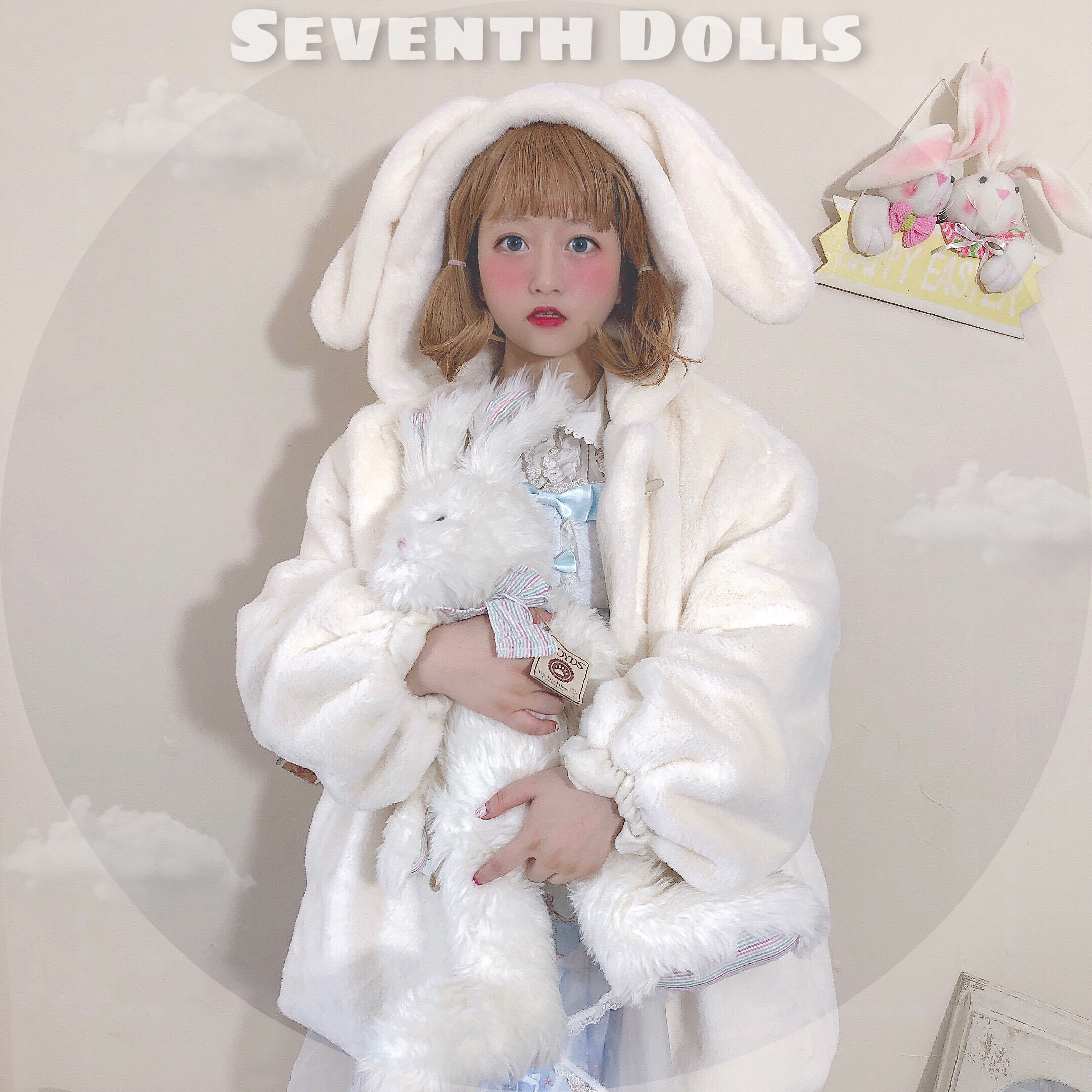 兔与猫lolita秋冬外套女2022新款日系软妹可爱加厚毛绒保暖jk棉服