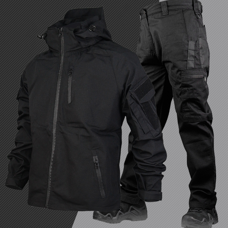 强袭者户外战术套装特种兵可拆卸冲锋衣外套耐磨防水工装服战训服