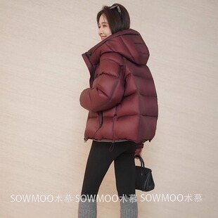 抗寒保暖羽绒服女冬季2025新款连帽显瘦加厚宽松短款外套25D8027