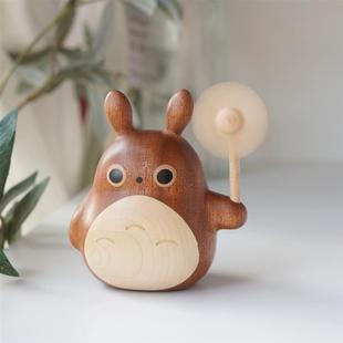 艺铭仙苑檀木龙猫摆件实木雕刻创意桌面摆饰宫崎骏动漫卡通龙