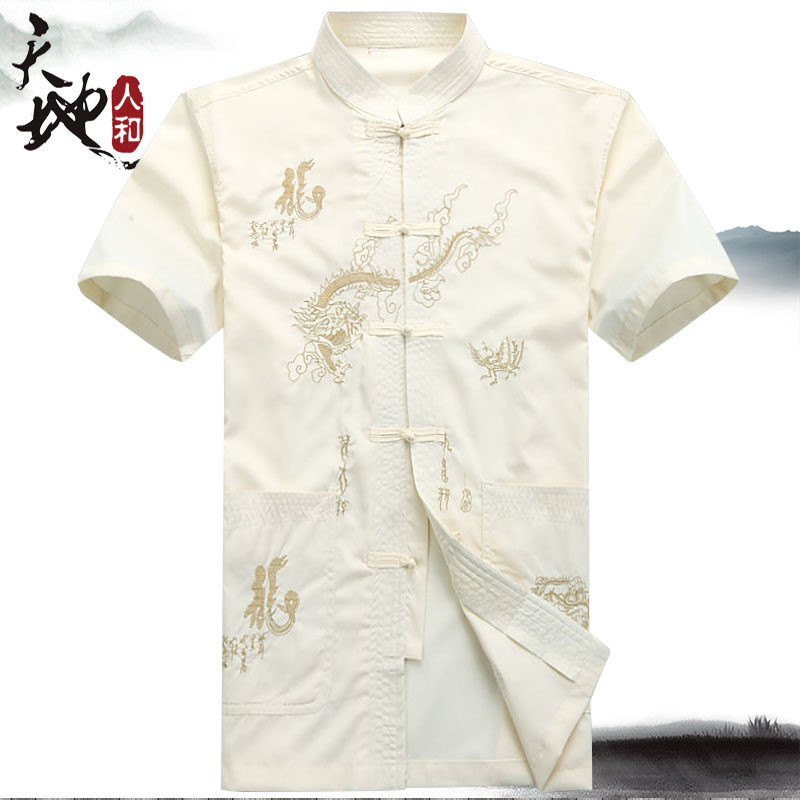 Old Tang Short sleeved shirt Chinese style Chinese tunic suit National Costume Chinese style shirt grandpain the Men's clothing, National costume  category - from Buy2taobao.com to provide professional Taobao agent buy service