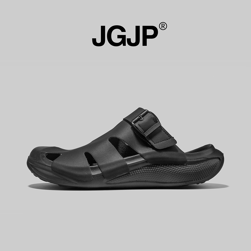 JGJP洞洞鞋男款夏季外穿透气防滑包头拖鞋青少年休闲沙滩勃肯鞋