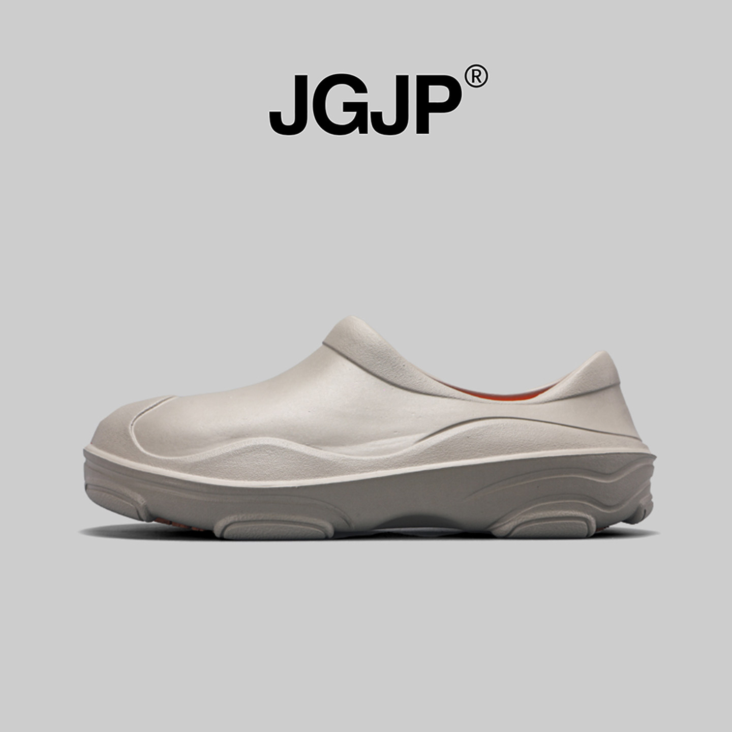 JGJP厨师鞋男款夏季防滑防水雨鞋男鞋懒人厚底一脚蹬工作鞋