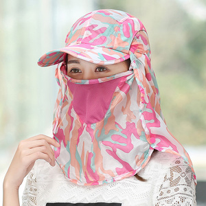 夏季防晒帽迷彩丛林帽子渔夫帽男夏季太阳帽遮脸防紫外线防蚊帽女