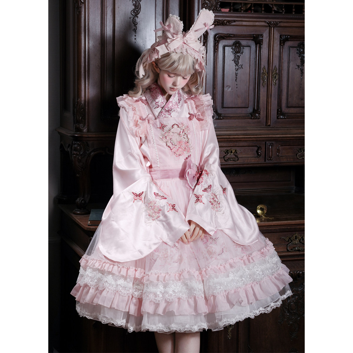 【绯蝶小叙】青殿下原创汉洋折衷服汉服套装织金马面裙洛丽塔罩裙