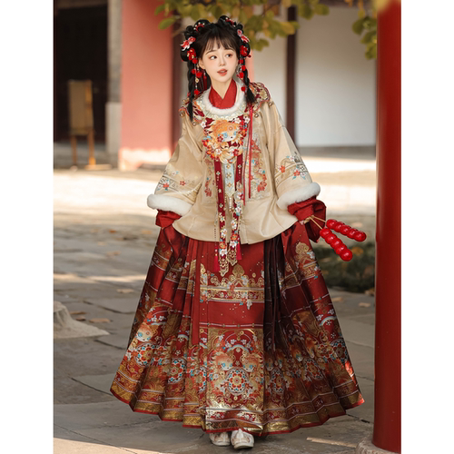 青殿下2024冬织金马面裙拜年服