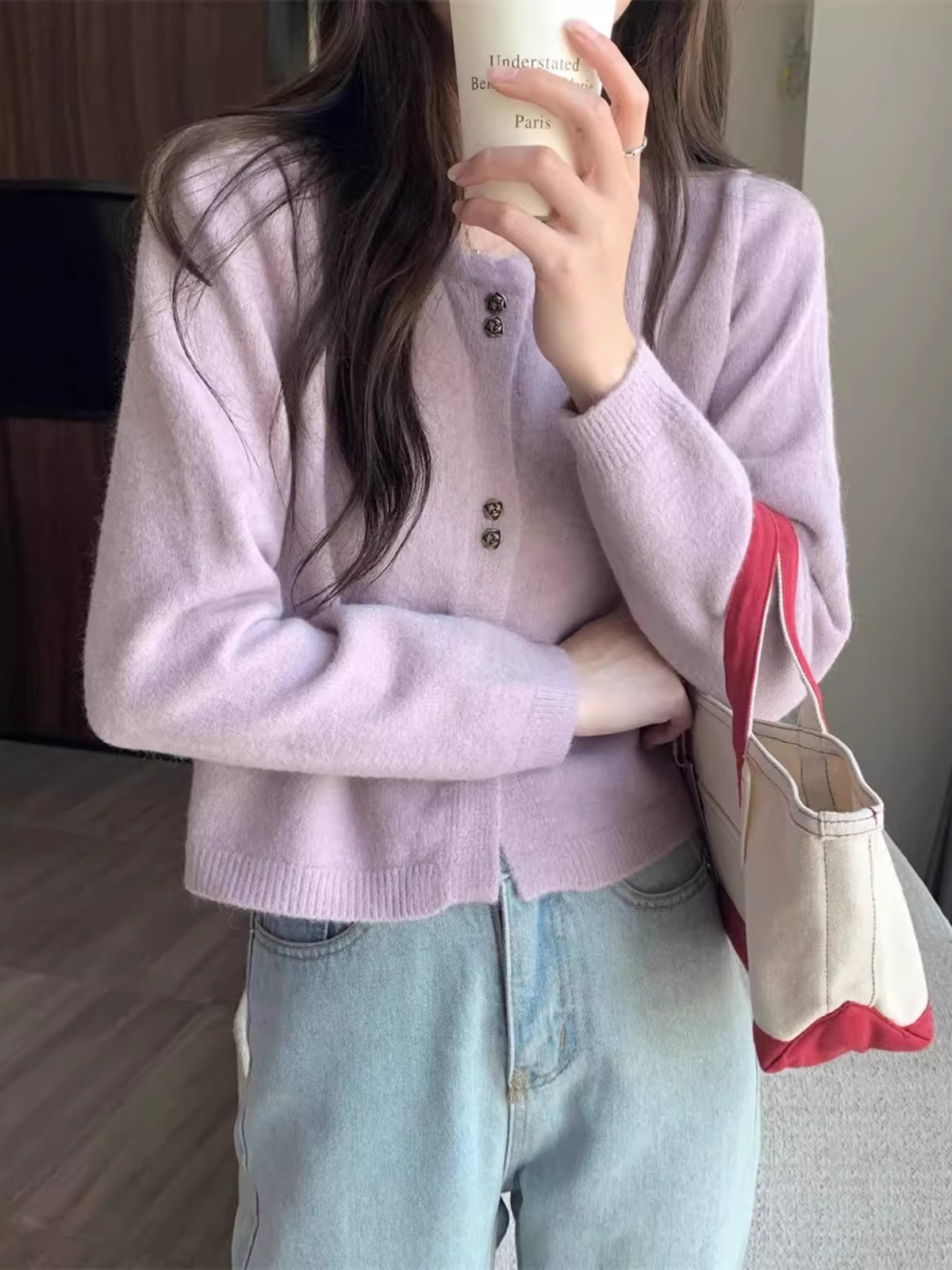 温柔慵懒风毛衣外套女士春秋冬季小香风加厚短款针织开衫长袖上衣