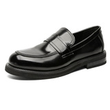 A258-QL4322-P120一脚蹬乐福鞋个性英伦风圆头休闲鞋商务休闲皮鞋，男鞋皮鞋，电商A258