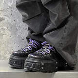 A258-QL35101-P165老爹鞋设计炸街男鞋小众朋克金属摇滚低帮皮鞋，男鞋休闲鞋，电商A258