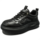 A258-M8189-P218头层牛皮轻奢高级感老爹鞋英伦百搭皮鞋气垫男鞋，男鞋休闲鞋，电商A258