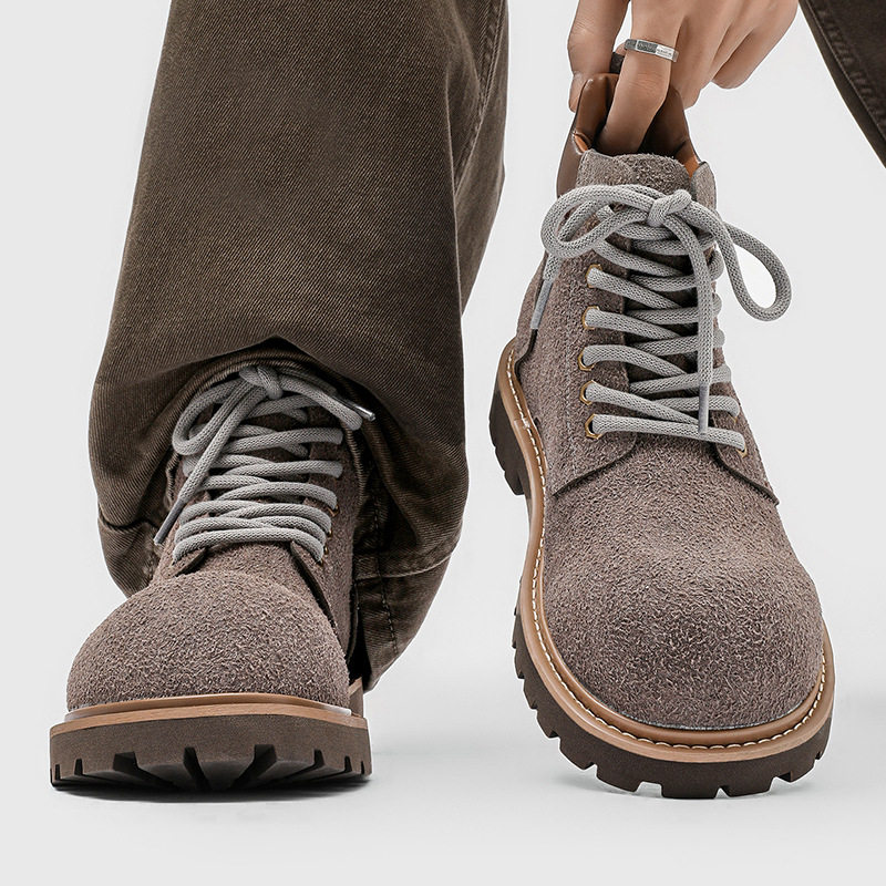 A258-QL41122-P125经典款增高工装靴英伦风复古户外潮流马丁靴，男装工装外套，电商A258