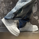 A258-QL18027-P108增高小白鞋潮胖丁鞋复古简约经典校园风板鞋，男鞋休闲鞋，电商A258