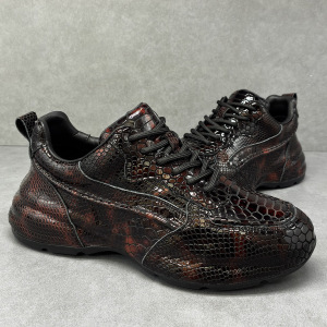 A258-MNN8560-P278头层牛皮轻奢男鞋设计时尚运动厚底增高休闲鞋，男鞋休闲鞋，电商A258