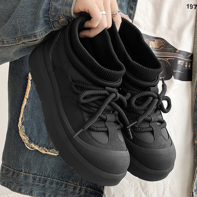 A258-CY21038-P120棉鞋男女同款简约设计感加绒厚底增高雪地靴，男鞋雪地靴，电商A258