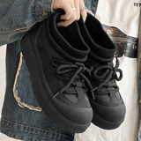 A258-CY21038-P120棉鞋男女同款简约设计感加绒厚底增高雪地靴，男鞋雪地靴，电商A258