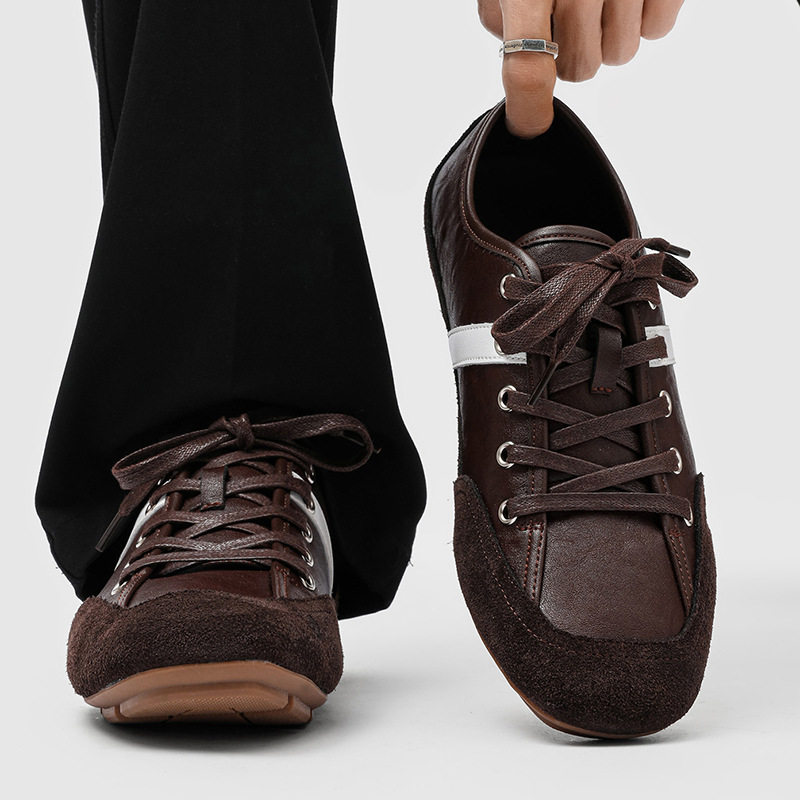 A258-QL25691-P128设计感个性男鞋徒步潮款休闲鞋通勤复古德训鞋，男鞋休闲鞋，电商A258