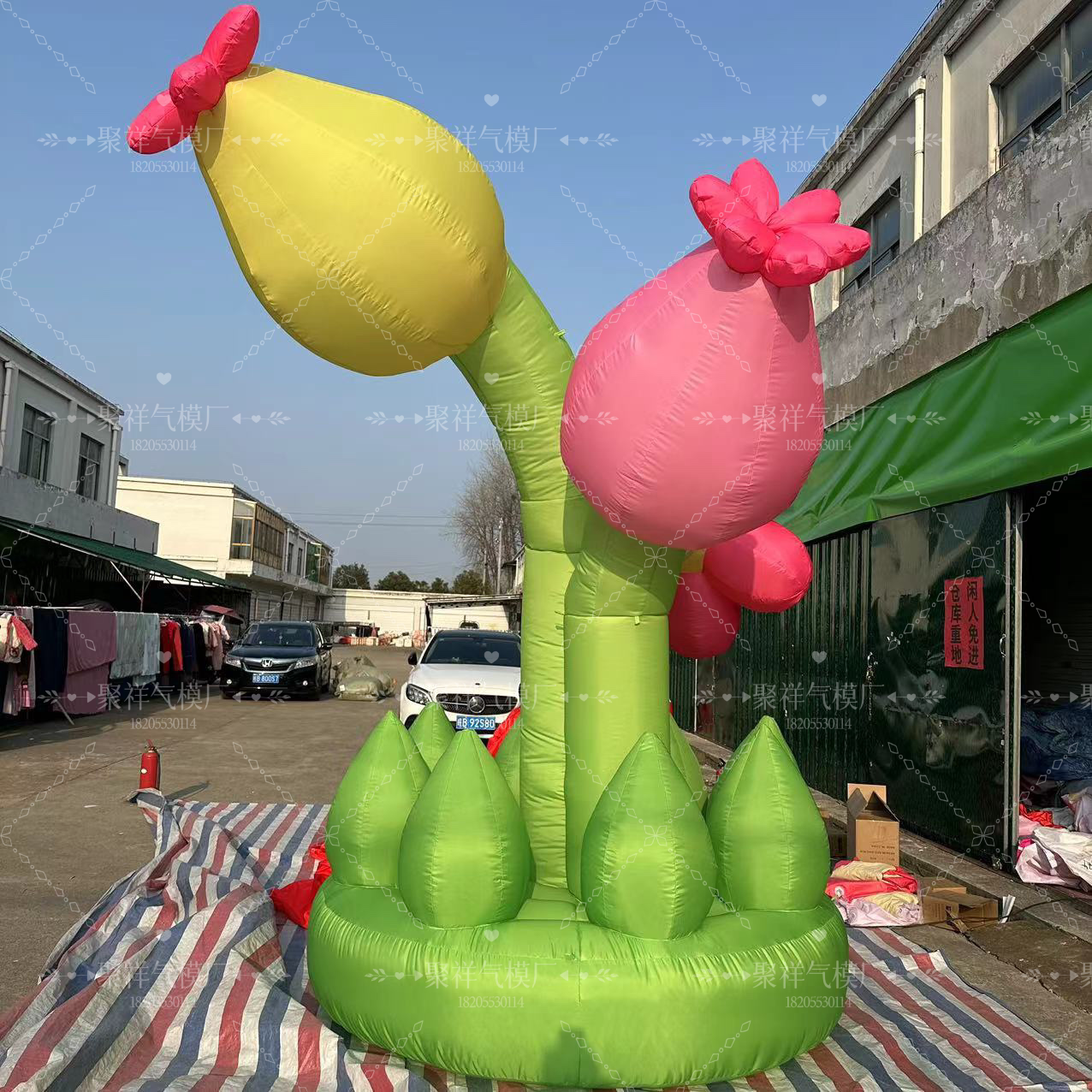 充气花朵气模卡通定制春天商场中庭悬挂美陈景区网红打卡艺术装置图片