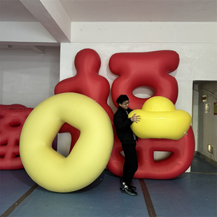 Pvc充气闭气仿真金元宝金币气模新年福字财神卡通模型装饰商场