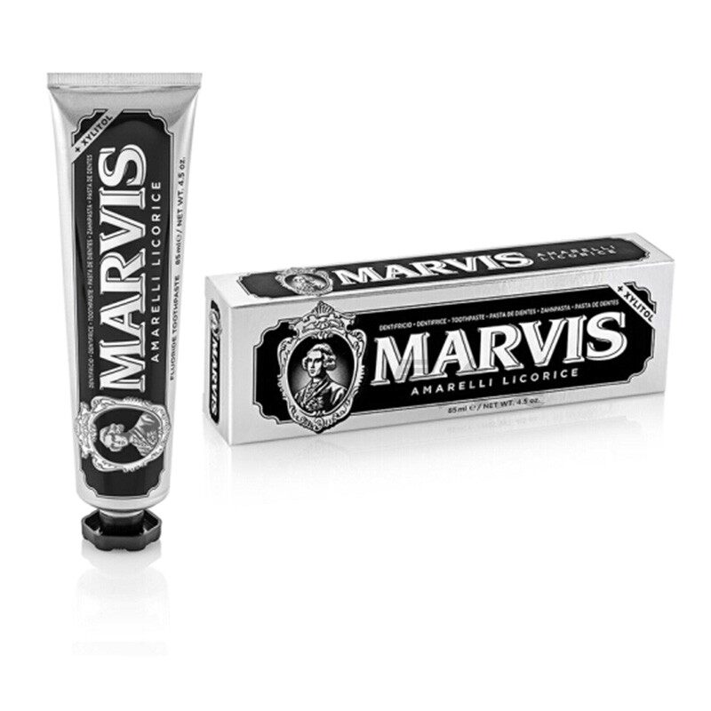 意大利玛尔斯Marvis薄荷牙膏美白清喉利咽清口气臭去烟渍去黄85ml