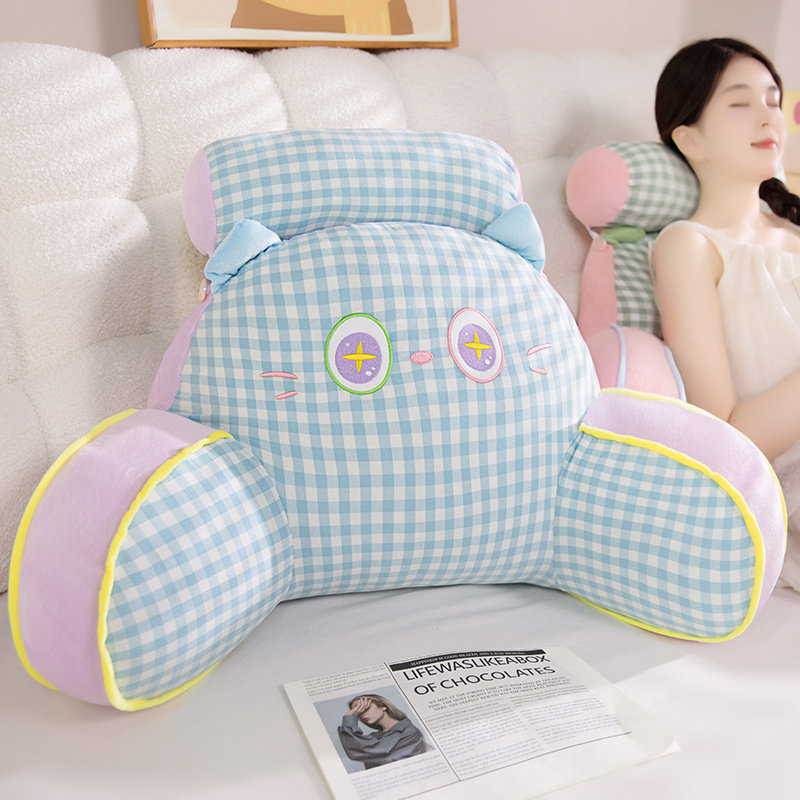 纯棉格子布靠垫宿舍床头软包看书玩手机护腰靠枕沙发大靠背抱枕夏,居家布艺,床头靠垫,淘宝优惠券,粉丝福利购,淘宝优惠卷