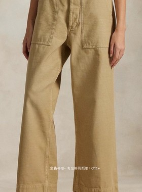 RL小马纯原女士9分裤洗水工装全棉休闲直筒九分裤春季阔腿裤