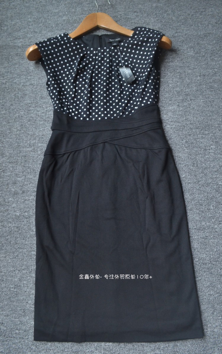 波点印花外贸女士修身连衣裙小码
