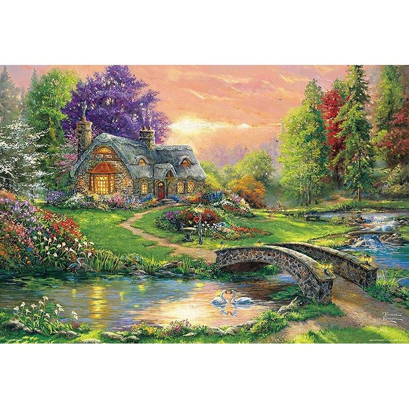 DIY方钻满钻钻石画砖石绣小桥流水梦幻家园小屋手工镶贴钻十字绣,居家布艺,钻石绣,淘宝优惠券,粉丝福利购,淘宝优惠卷