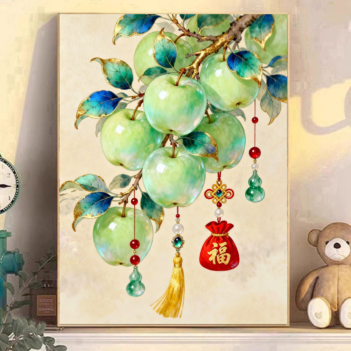 DIY树脂方钻满钻钻石画贴钻砖石绣带钻平平安安青苹果福袋葫芦二