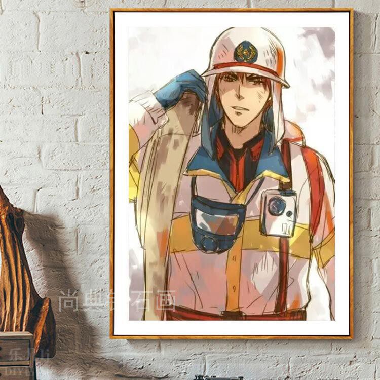 diy方钻满钻钻石画镶钻十字绣兵哥哥帅气消防员点钻钻石绣砖石画