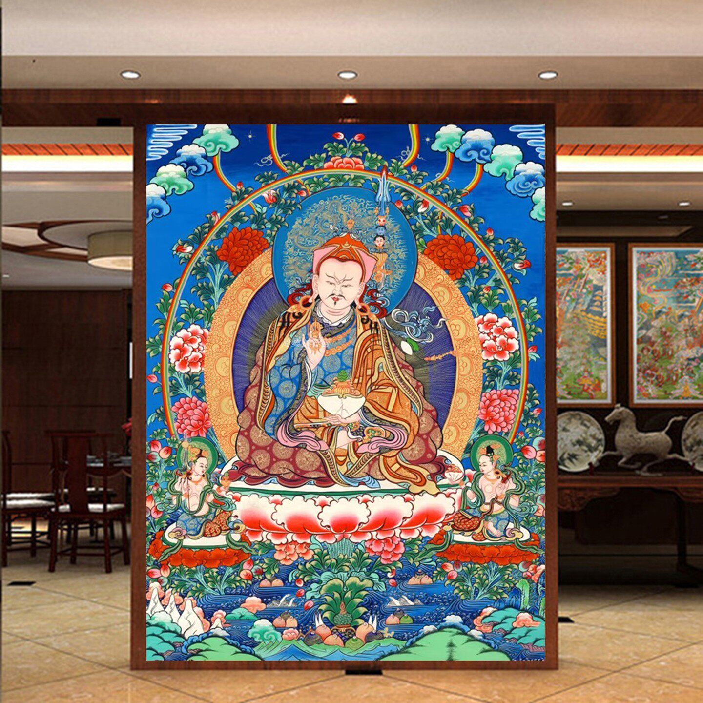 2025新款DIY粘贴钻方钻满钻钻石画钻石绣带钻套件唐卡莲花生大师