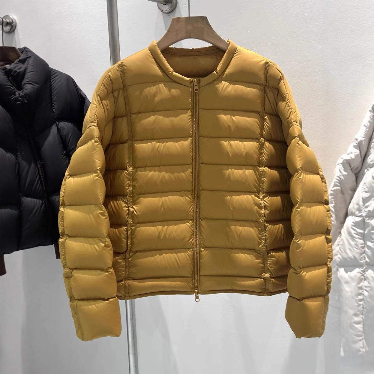 新款2025秋冬韩版圆领排骨羽绒服女短款90白鸭绒宽松洋气百搭外套