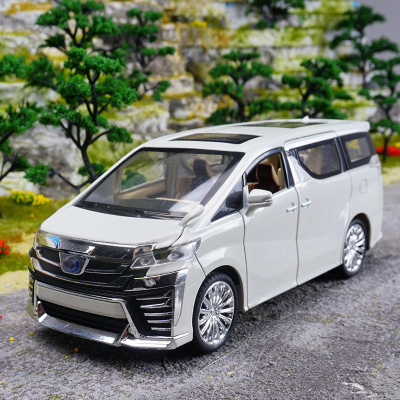 车致1:24沣田威尔法声光车儿童玩具仿真合金汽车模型收藏摆件