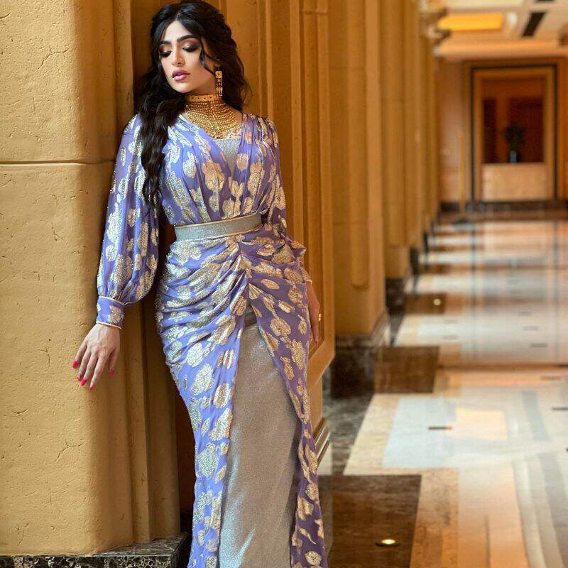 2022春夏外贸女装独立站ebay性感印金雪纺舞会包臀连衣裙礼服