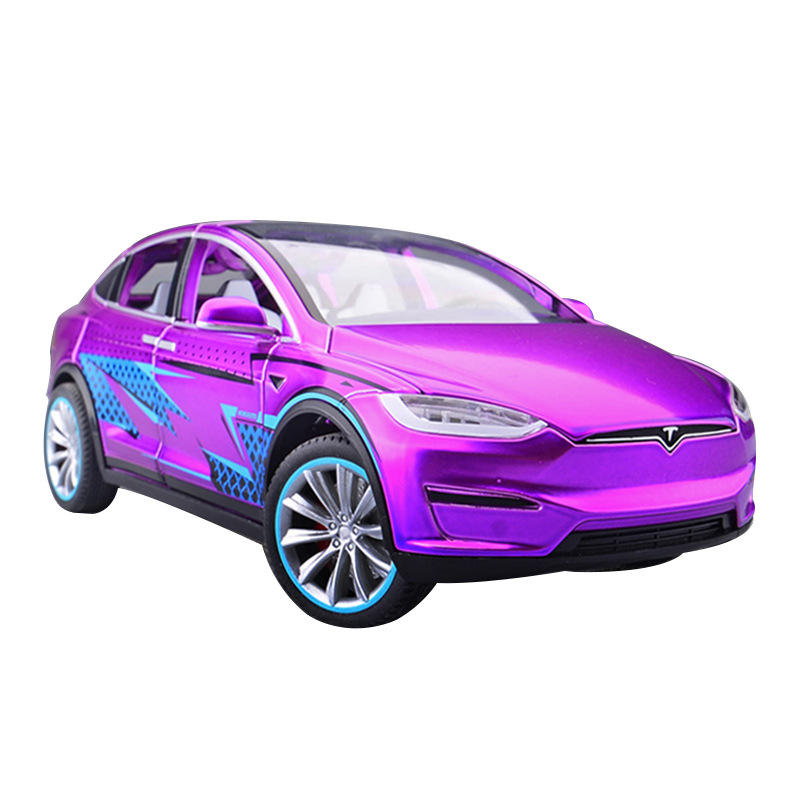 建元1:20特思拉ModelX带声光车儿童玩具礼物仿真合金汽车模型
