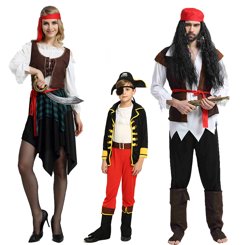 cosplay派对万圣节表演服海盗服杰克船长服装加勒比海盗成人男女-封面